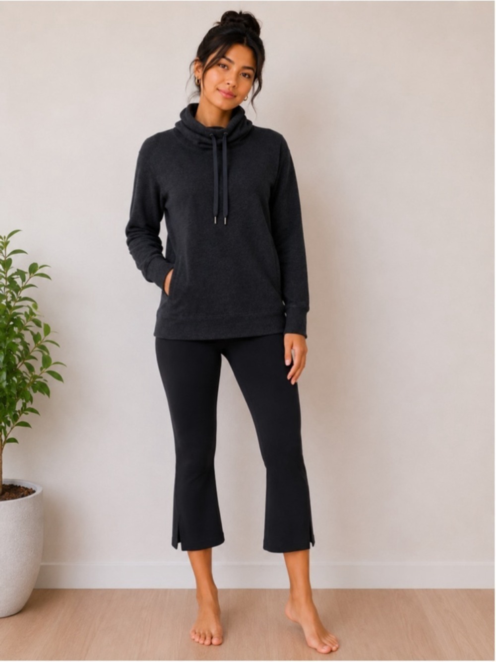 lululemon athletica Dark Navy Cowl Neck Sweater